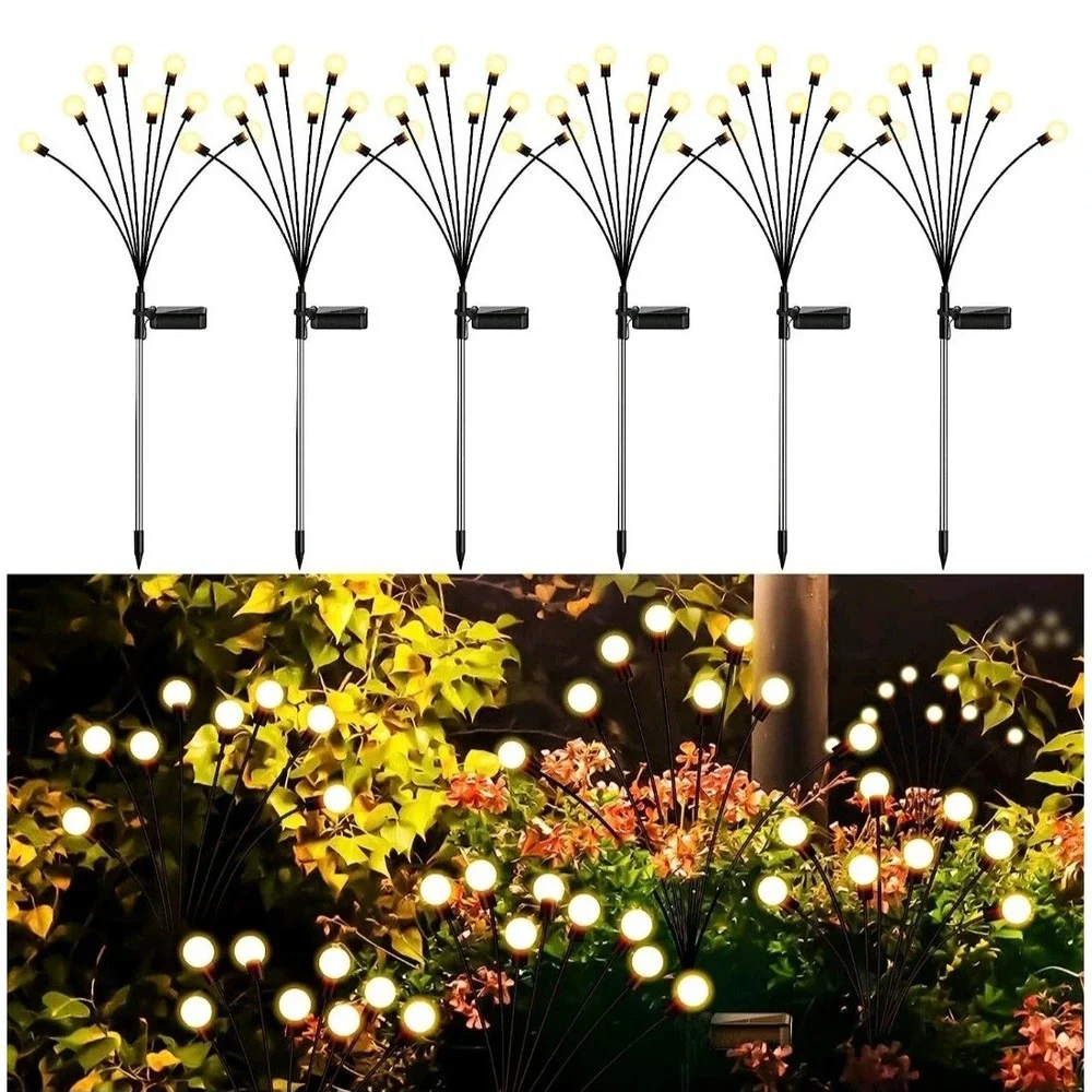 Solar Firefly Light Garden Waterproof Swaying Lamp Outdoor Landscape Lawn‎ #1436